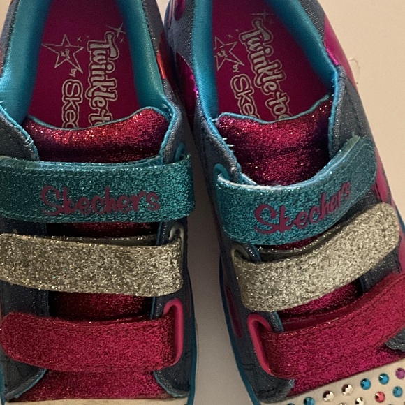 Skechers Kids' Sparkle Sneakers - Pink, Silver, Blue - Picture 4 of 5